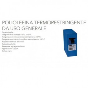 GUAINA TERMORESTRINGENTE USO GENERALE NERA DIAM. 16 MM CF 5 METRI FG16177