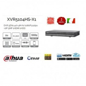 DVR 4CH IBRIDO CVI AHD TVI ANALOGICO IP FULLHD 4M-N 1080P 2K DAHUA XVR5104HS-X1