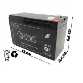 BATTERIA RICARICABILE AL PIOMBO ECO 12V 7Ah UPS CENTRALE ALLARME YAMADA ELY 7-12