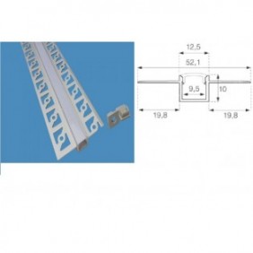 PROFILO ALLUMINIO CARTONGESSO PER STRISCE LED VT-8102 2 METRI VTAC V-TAC 3360