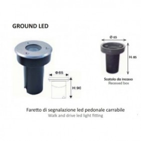 FARETTO SPOT LED INCASSO PAVIMENTO ESTERNO 12V 3W 30° IP67 CARRABILE LAMPO GROUNDLED BC