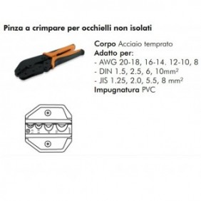 PINZA CRIMPATRICE A CRIMPARE PER OCCHIELLI NON ISOLATI 1.5-10 MMQ 98-125