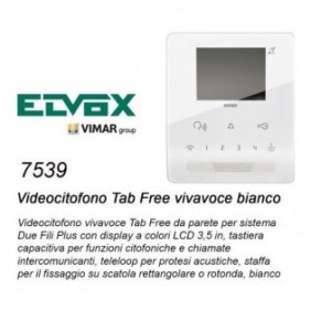 VIDEOCITOFONO PARETE VIMAR ELVOX 7539 TAB FREE VIVAVOCE BIANCO