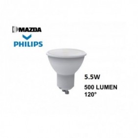 LAMPADINA LED GU10 5.5W 70W 500LM 120° VETRO OPACO 2700K MAZDA MZDGU1070827120