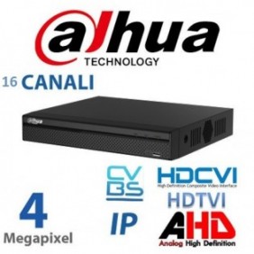 DVR TELECAMERE IBRIDO 5IN1 XVR HD 16 CH CVI AHD TVI CVBS 8IP 4MPX VIDEOANALISI DAHUA XVR5116HS-X