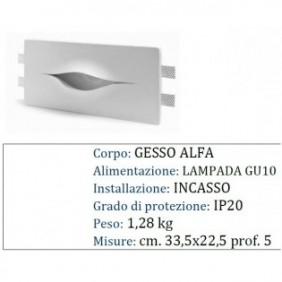 CORPO IN GESSO SPOT INCASSO EYE OCCHIO A SCOMPARSA PER CARTONGESSO GU10 33X22