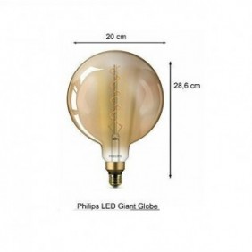 LAMPADINA LED VINTAGE GOLD MAXI GLOBO G200 E27 230V 5W 25W 2000K FILAM. PHILIPS