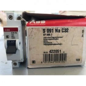 INTERRUTTORE MAGNETOTERMICO 1P+N C32 32A 4500A 4.5KA ABB S091 NA EF 685 1