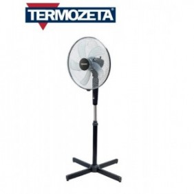 VENTILATORE 5 PALE TERMOZETA TZWZ03 PIANTANA WINDZETA PLUS NERO CROMO GRIGIO